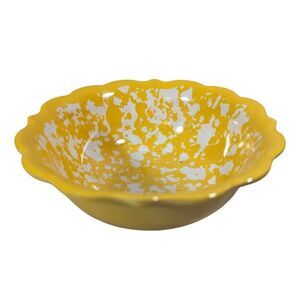 Pioneer Woman Dip Bowl Yellow White Splatter 5.35" x 2" Kitchen Melamine Scallop